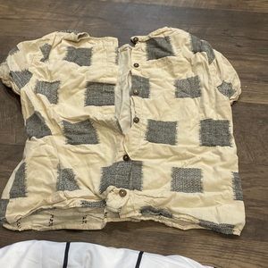 Summer flannel type shirt worn button or un buttoned